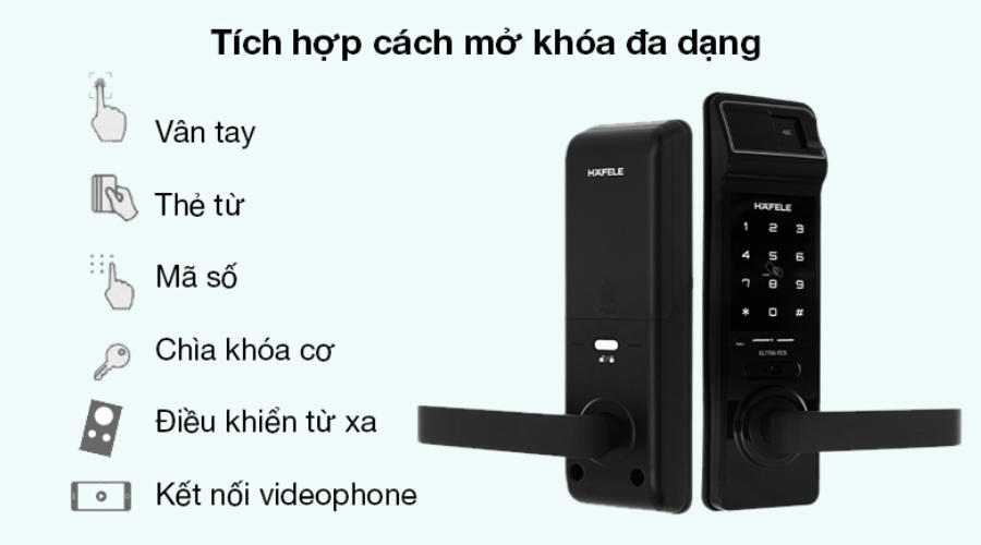 Khóa điện tử Hafele thân khóa lớn EL7700 (912.05.584) - Tích hợp cách mở khóa đa dạng Khóa điện tử Hafele thân khóa lớn EL7700 (912.05.584) - Tích hợp cách mở khóa đa dạng