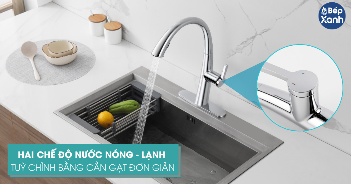 Vòi rửa chén Ecalite 2 nguồn nóng lạnh