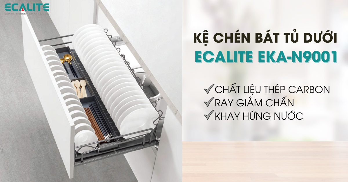 Kệ xoong nồi bát dĩa tủ dưới Ecalite EKA-N9001