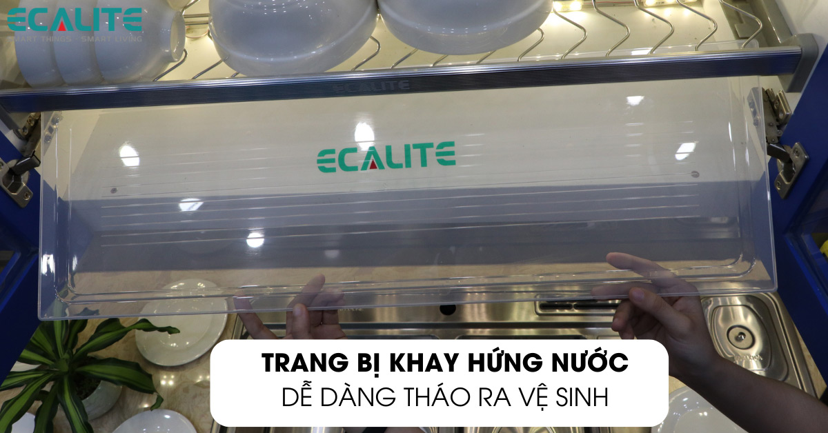 Kệ chén cố định tủ trên Ecalite EL-BR70S khay hứng nước