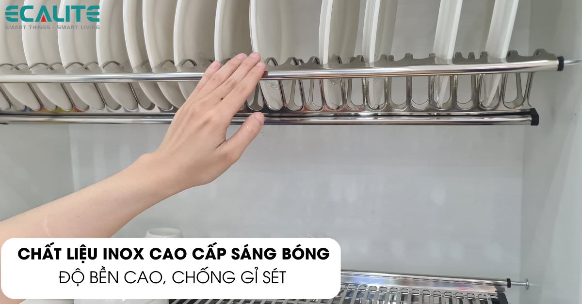 Kệ chén cố định Ecalite EL-BV70H chất liệu inox 201