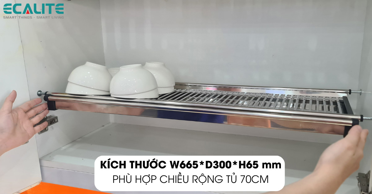 Kệ chén cố định Ecalite EL-BV70H kích thước