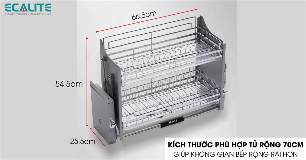 Kích thước phù hợp tủ rộng 70cm