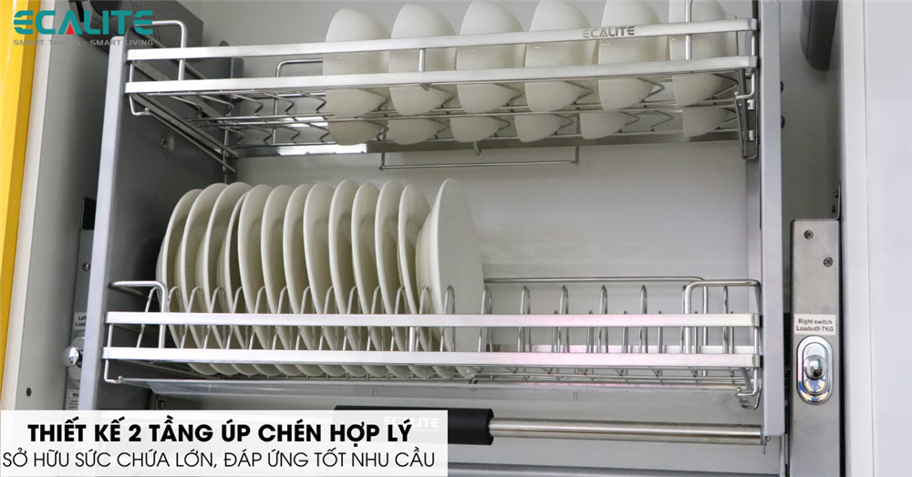 Thiết kế 2 tầng up chén hợp lý