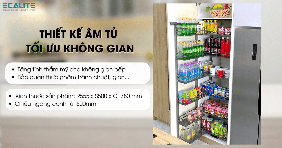 Tủ đồ khô EKA-N200060B lắp âm tủ