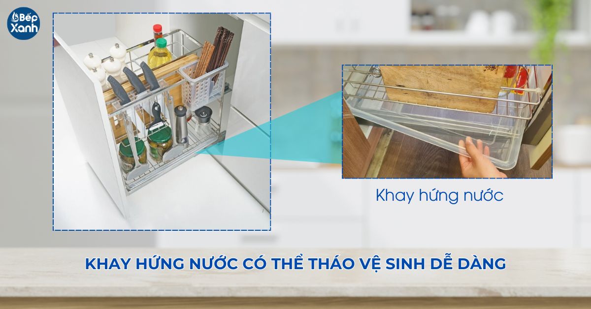 Kệ đựng dao thớt Grob GC304-20 có khay hứng nước