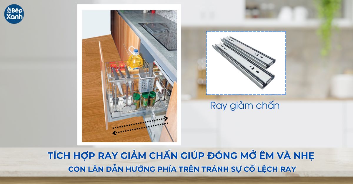 Kệ đựng dao thớt Grob GC304-20 có ray giảm chấn