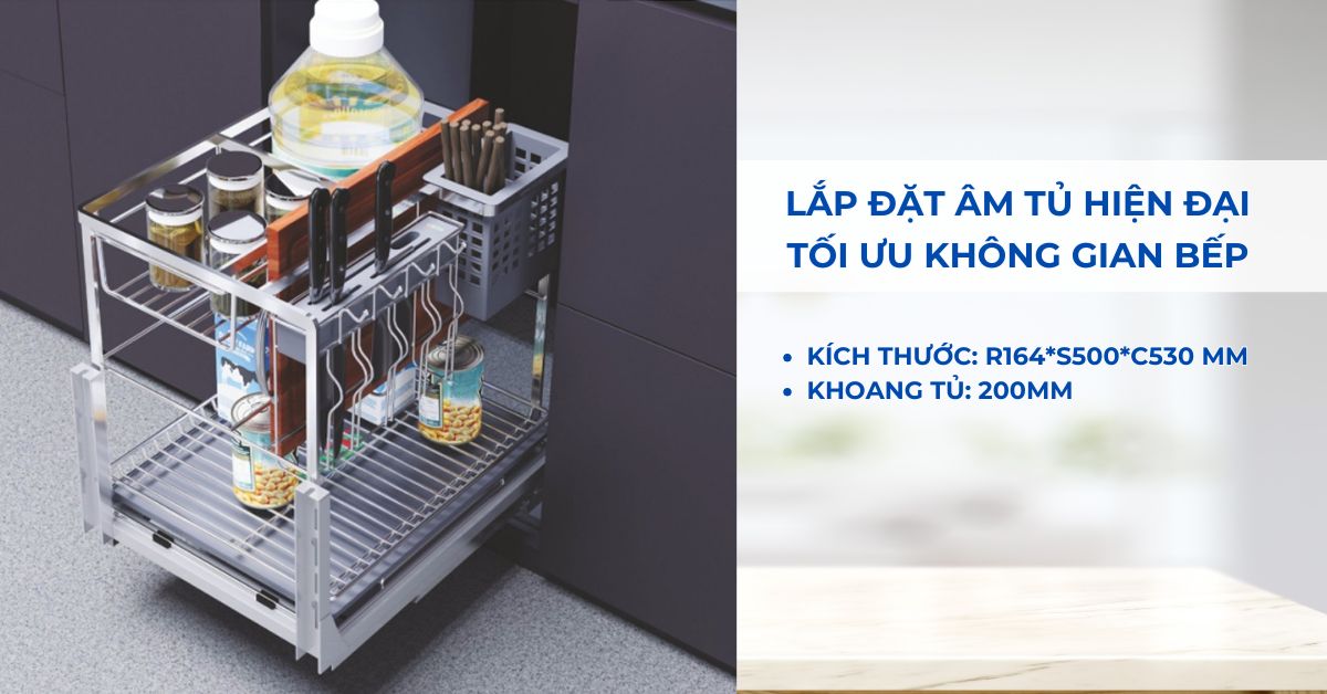 Kệ đựng dao thớt Grob GC304-20 lắp âm tủ