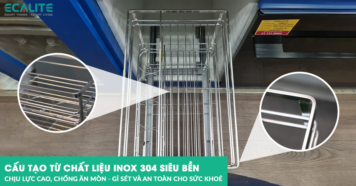 Kệ đựng gia vị Ecalite EL-NP35B chất liệu Inox 304 bền đẹp