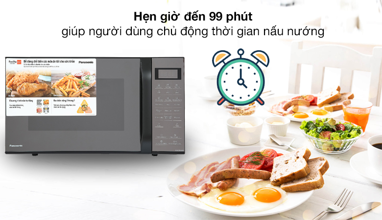 Hẹn giờ 99 phút - Lò vi sóng có nướng Panasonic NN-CT66MBYUE 27 lít