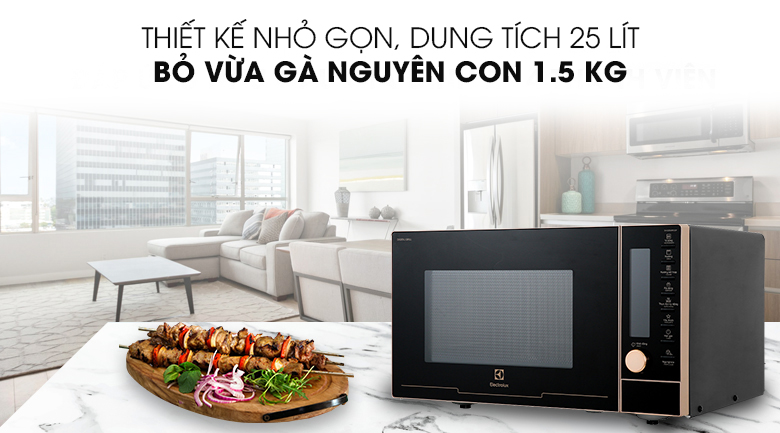 Dung tích 25 lít, thiết kế nhỏ gọn Dung tích 25 lít, thiết kế nhỏ gọn