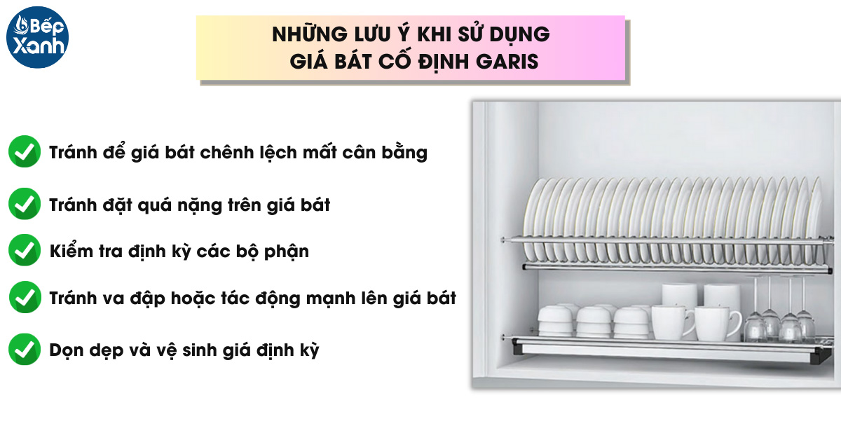 Những lưu ý khi sử dụng kệ chén cố định 