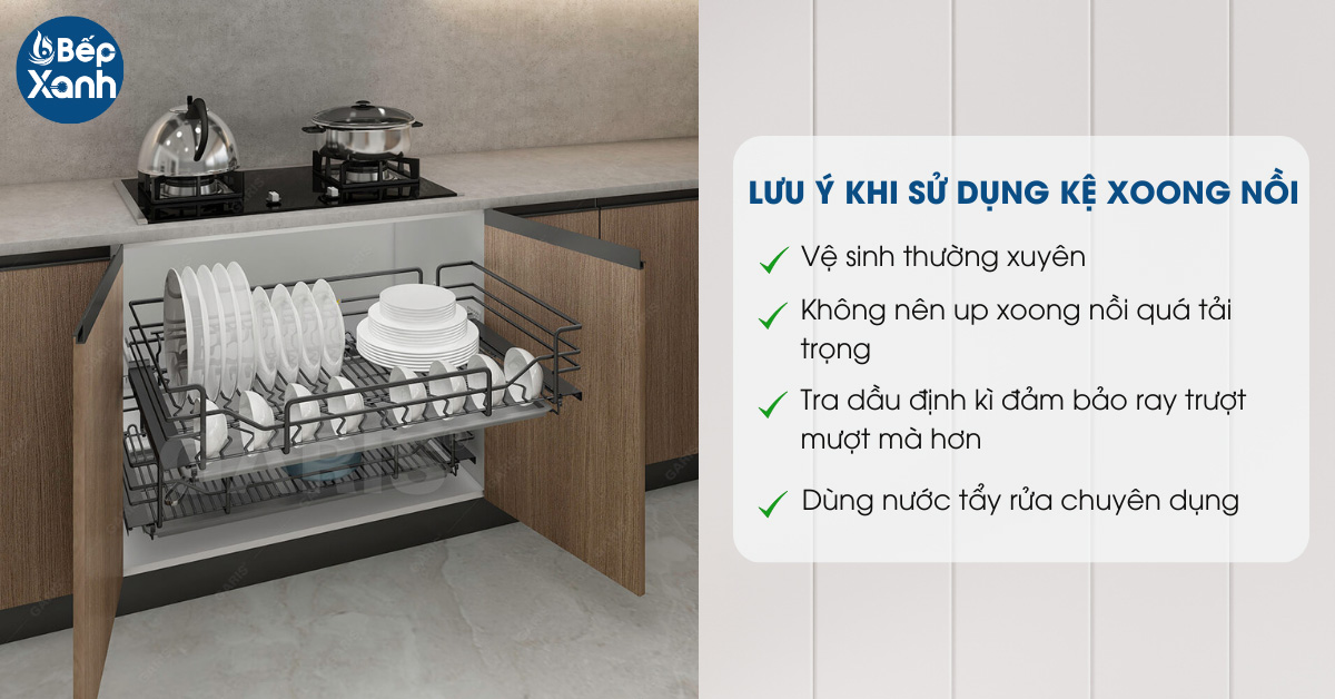 Lưu ý kh sử dụng kệ xoong nồi 