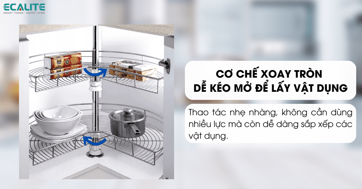 Mâm xoay có khả năng xoay linh hoạt