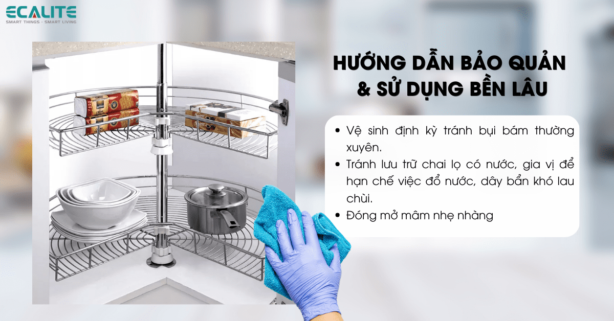 Nên vệ sinh mâm xoay 180 độ thường xuyên để sử dụng dài lâu