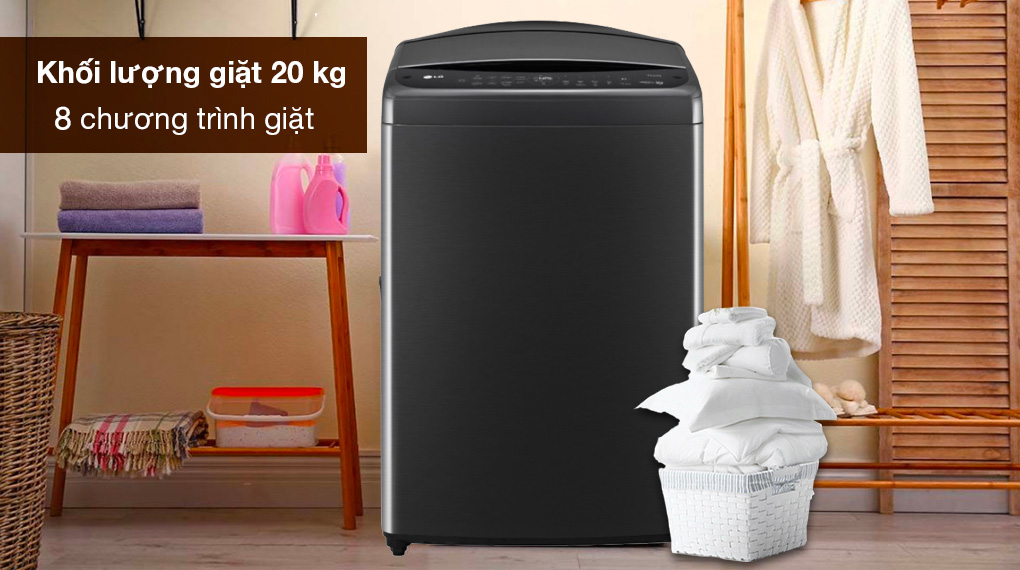 Máy giặt LG Inverter 20 kg TV2520DV7J - Khối lượng giặt 20 kg phù hợp gia đình trên 7 người, trang bị 9 chương trình giặt đa dạng Máy giặt LG Inverter 20 kg TV2520DV7J - Khối lượng giặt 20 kg phù hợp gia đình trên 7 người, trang bị 9 chương trình giặt đa dạng