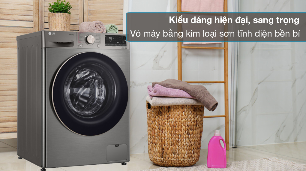 Máy giặt LG Inverter 12 kg FV1412S3PA - Kiểu dáng hiện đại, sang trọng với vỏ máy bằng kim loại sơn tĩnh điện bền bỉ Máy giặt LG Inverter 12 kg FV1412S3PA - Kiểu dáng hiện đại, sang trọng với vỏ máy bằng kim loại sơn tĩnh điện bền bỉ