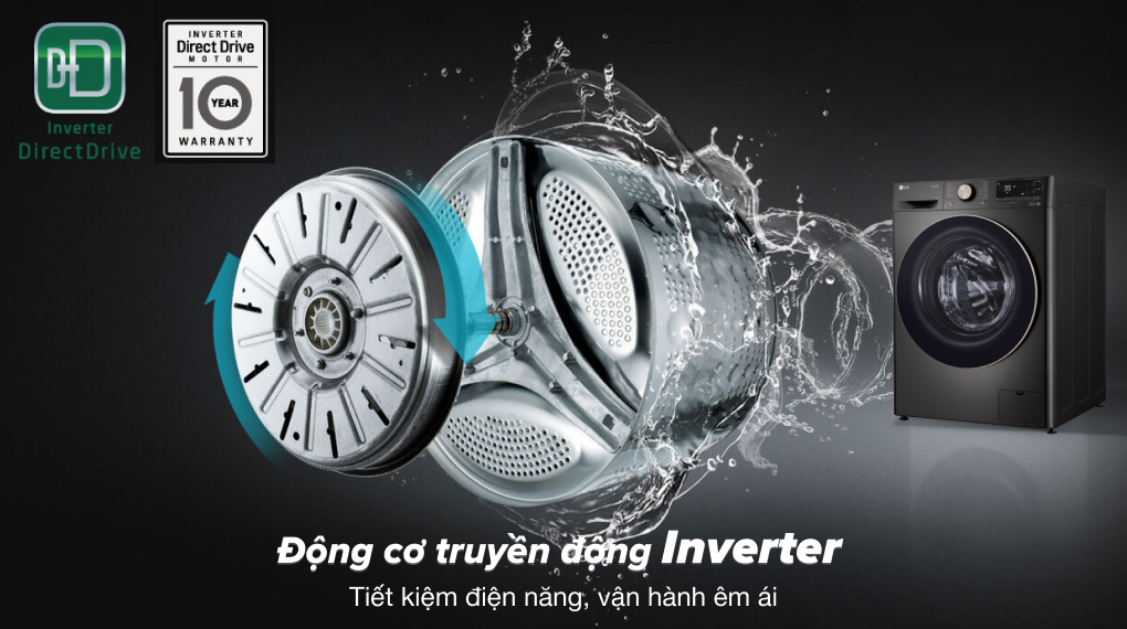 Máy giặt LG FV1414S3BA - Động cơ, công nghệ tiết kiệm điện Máy giặt LG FV1414S3BA - Động cơ, công nghệ tiết kiệm điện