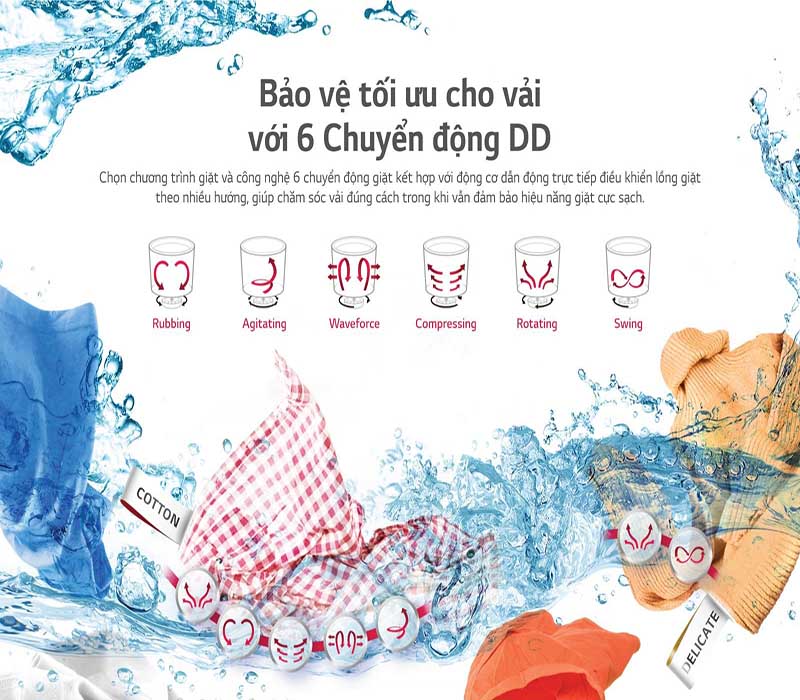 Bảo vệ tối ưu cho vải với 6 Chuyển động DD