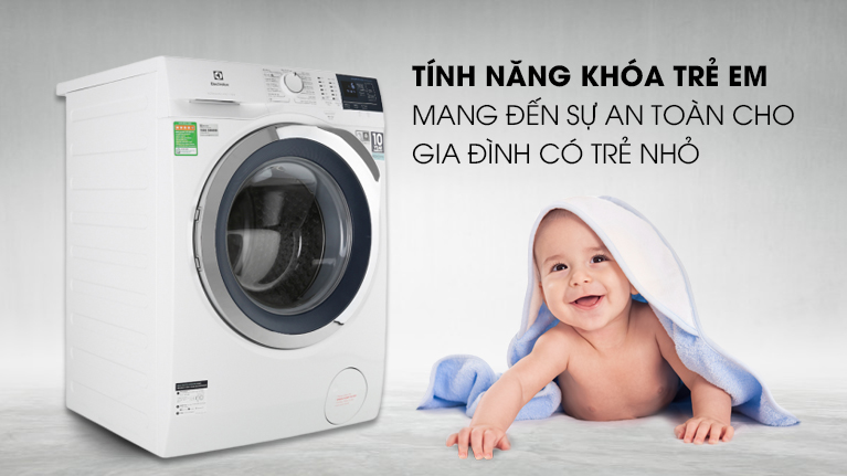 Máy giặt Electrolux EWF9024BDWB - Kiểm soát tầm tay trẻ với tính năng khóa an toàn