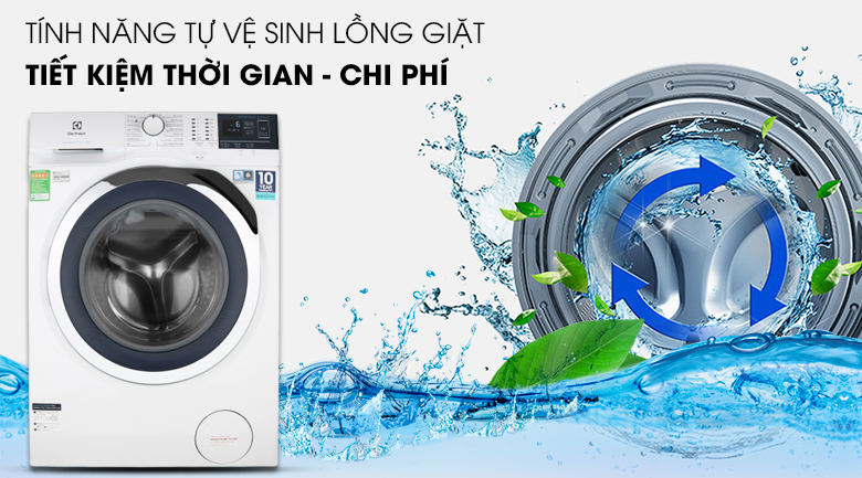 Máy giặt Electrolux EWF9024BDWB-Tự vệ sinh lồng giặt, tiết kiệm chi phí