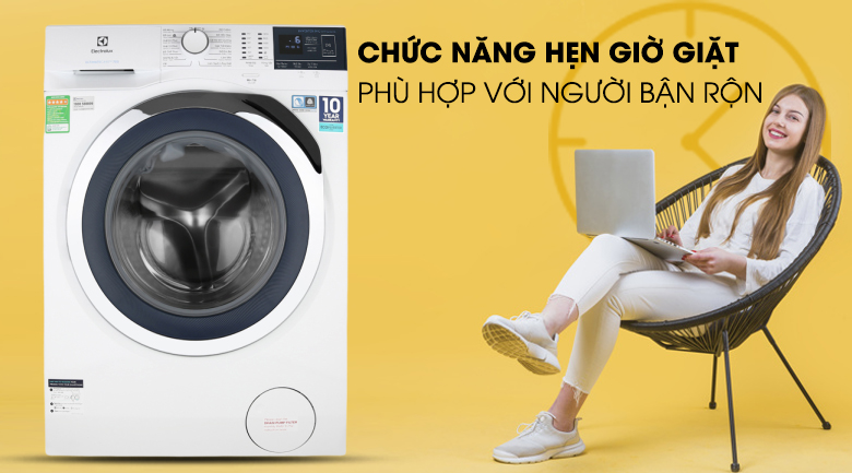 Máy giặt Electrolux EWF9024BDWB - Tiện lợi với chức năng hẹn giờ giặt xong