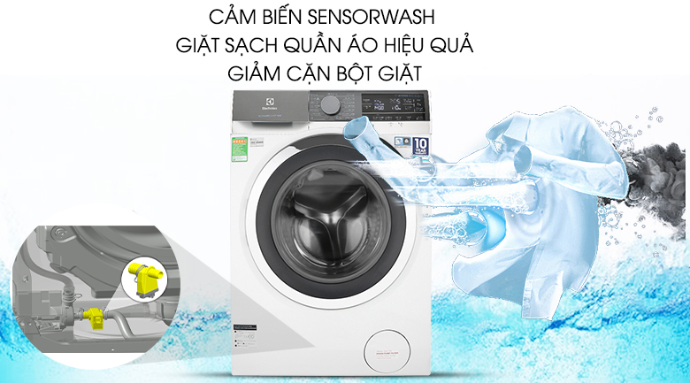 Cảm biến SensorWash - Máy giặt Electrolux Inverter 11 kg EWF1142BEWA Cảm biến SensorWash - Máy giặt Electrolux Inverter 11 kg EWF1142BEWA