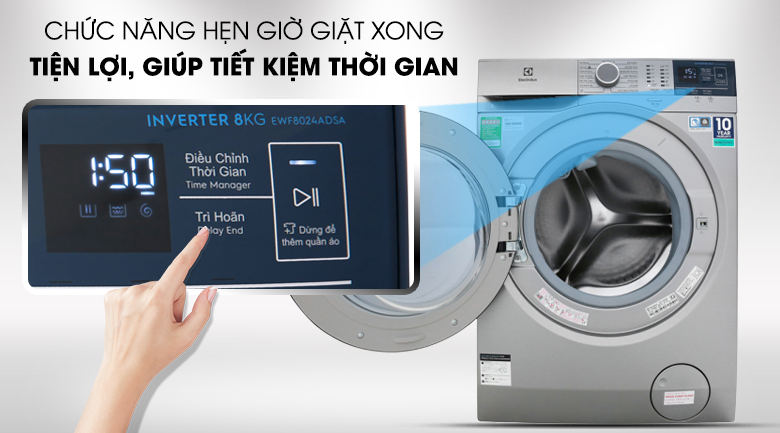 Hẹn giờ giặt xong - Máy giặt Electrolux EWF8024ADSA 