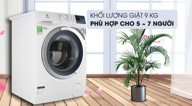 Khối lượng giặt 9kg - Máy giặt Electrolux Inverter 9 kg EWF9024BDWA Mẫu 2019