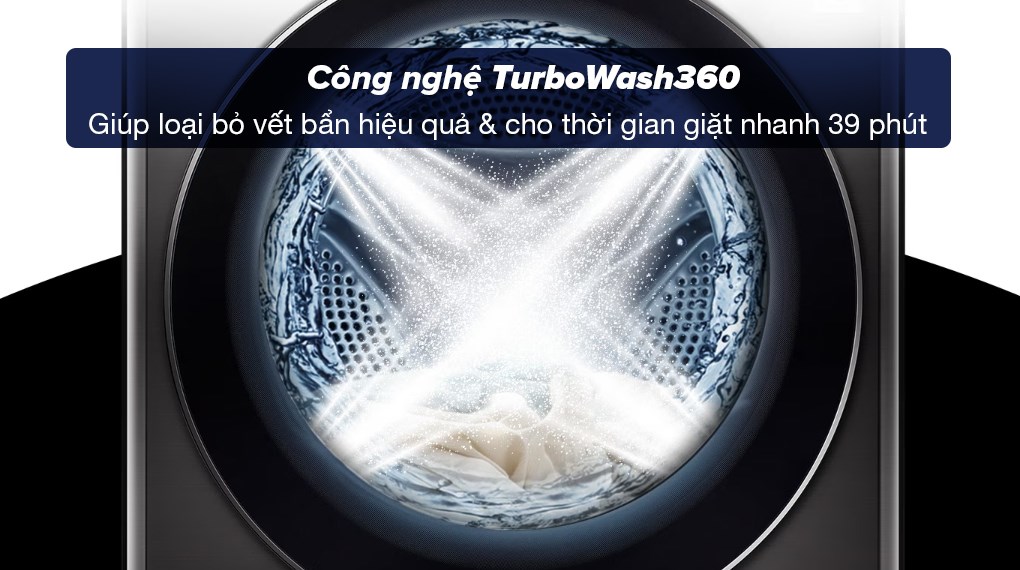 Máy giặt sấy LG Inverter giặt 12 kg - sấy 7 kg FV1412H3BA - Công nghệ TurboWash360 giúp loại bỏ vết bẩn hiệu quả, cho thời gian giặt nhanh chóng khoảng 39 phút Máy giặt sấy LG Inverter giặt 12 kg - sấy 7 kg FV1412H3BA - Công nghệ TurboWash360 giúp loại bỏ vết bẩn hiệu quả, cho thời gian giặt nhanh chóng khoảng 39 phút
