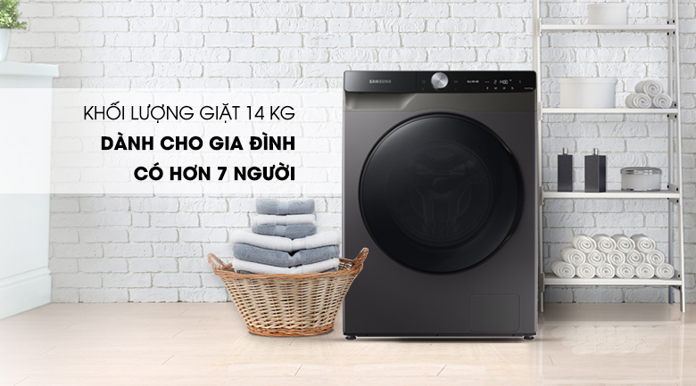 Máy giặt sấy Samsung WD14TP44DSB/SV - khối lượng