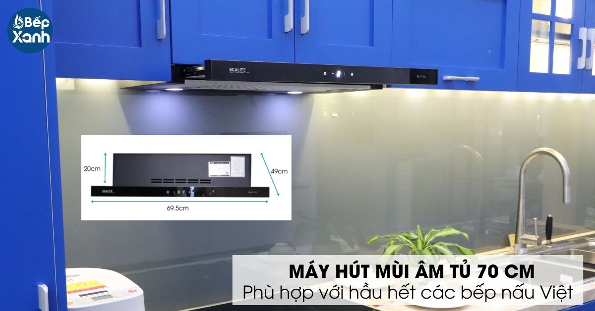 máy hút mùi âm tủ kích thước 70 cm