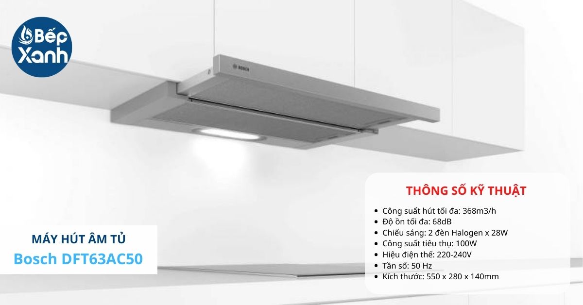 Máy hút mùi âm tủ Bosch DF63AC50