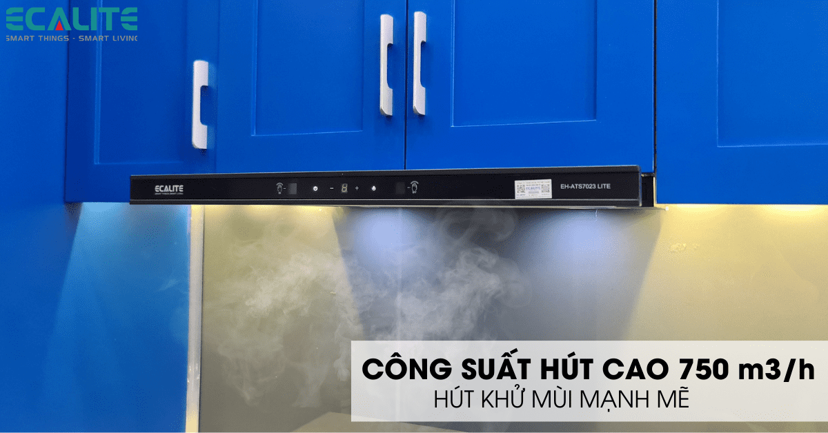 Công suất hút mạnh mẽ 750 m3/h.