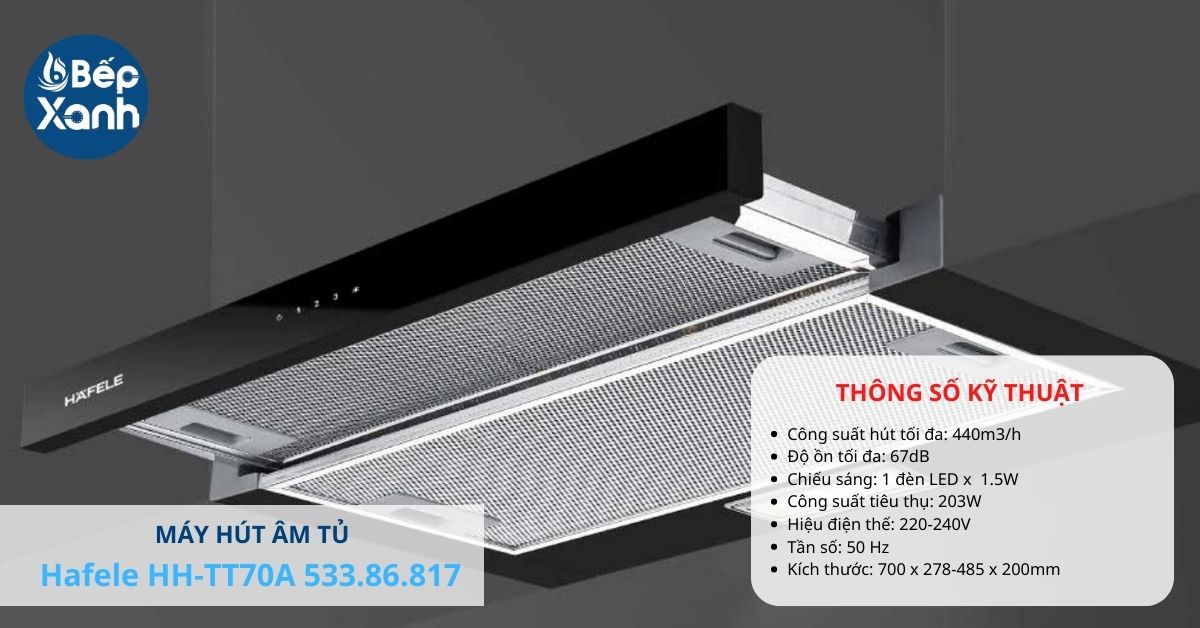 máy hút mùi âm tủ Hafele 70 cm