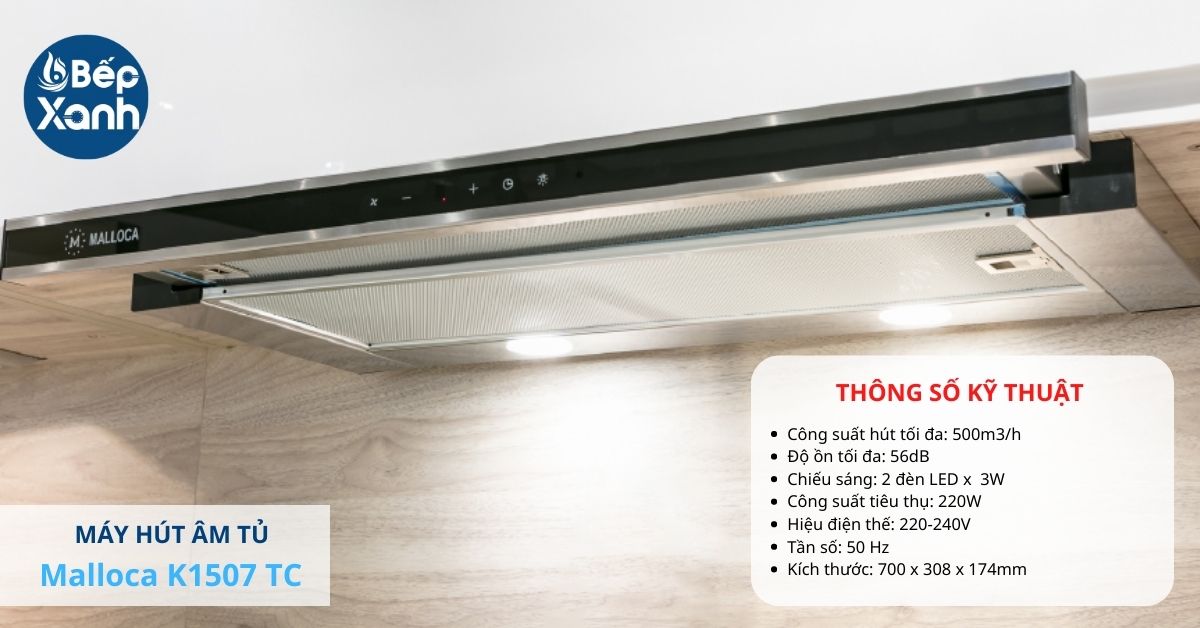 Máy hút mùi âm tủ 70cm Malloca K1507 TC