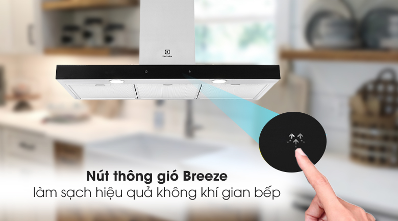 Nút thông gió Máy hút mùi áp tường Electrolux LFT769X 