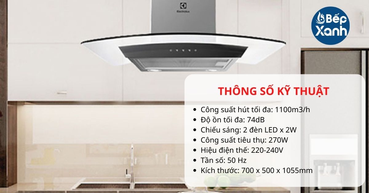 Máy hút mùi áp tường Electrolux EFC736GAR