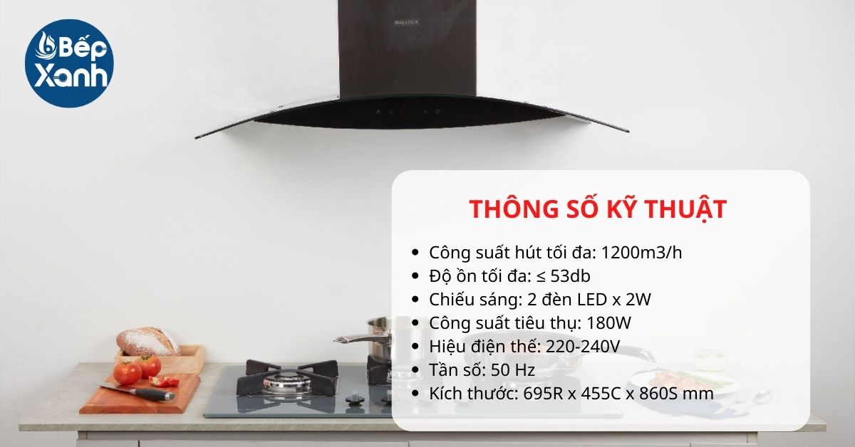 Máy hút mùi áp tường Malloca MC-7018HS