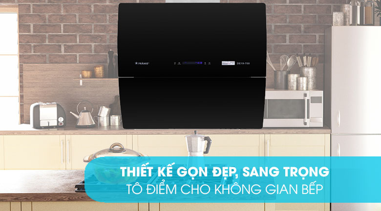 Thiết kế sang trọng - Máy hút mùi Pramie DE19-700