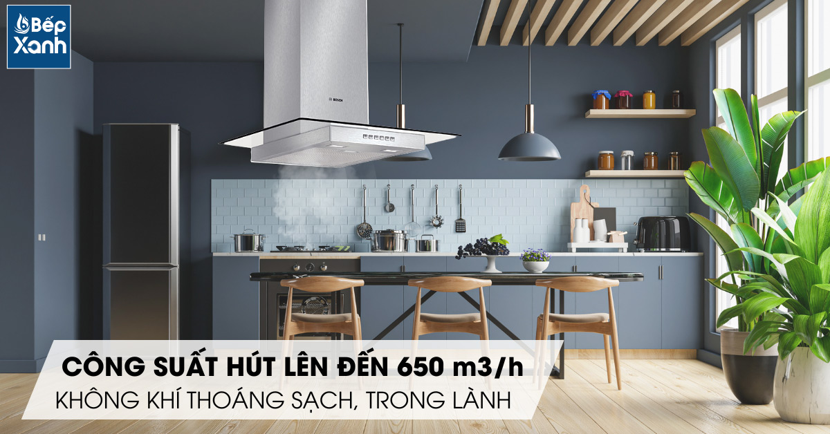 Máy hút mùi áp tường Bosch DWA077A50 công suất mạnh mẽ