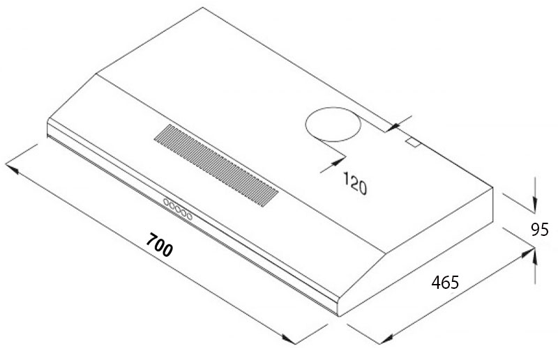 Máy hút mùi cổ điển Kaff KF-SL70KB