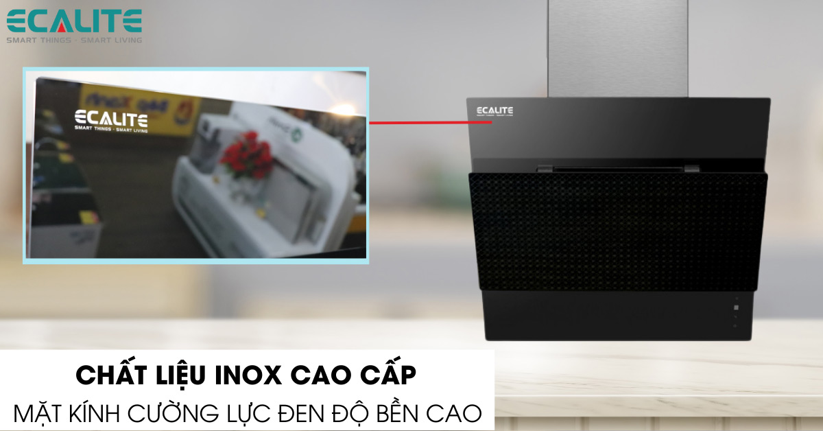 Máy hút mùi áp tường Ecalite EHD-700VB chất liệu inox cao cấp