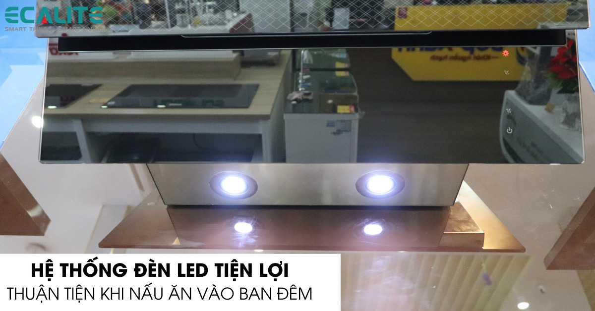 Máy hút mùi áp tường Ecalite EHD-700VB đèn LED tiện lợi