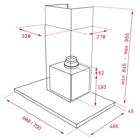 Bản vẽ kỹ thuật máy hút mùi Teka DLH 986 T 40487182 