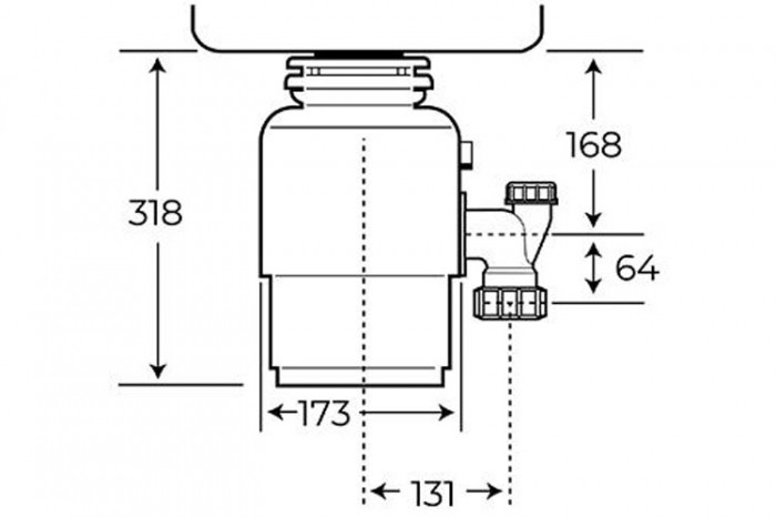 Kích thước máy hủy rác Teka TR 550