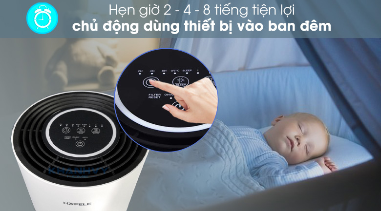 Hẹn giờ tiện dụng - Máy lọc không khí Hafele CF-8116