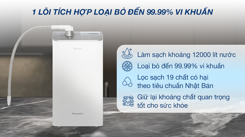 1 lõi lọc - Máy lọc nước điện giải ion kiềm Panasonic TK-AS500-ZVN 3 tấm điện cực 1 lõi lọc - Máy lọc nước điện giải ion kiềm Panasonic TK-AS500-ZVN 3 tấm điện cực