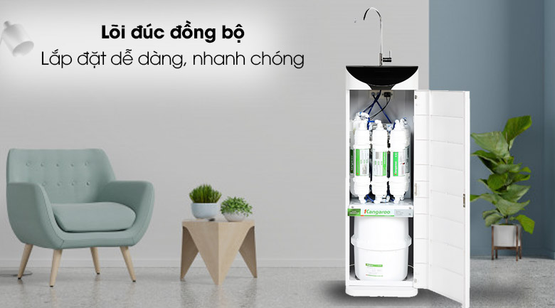 Lõi đúc đồng bộ - Máy lọc nước RO hydrogen ion kiềm Kangaroo KG100ES1 5 lõi