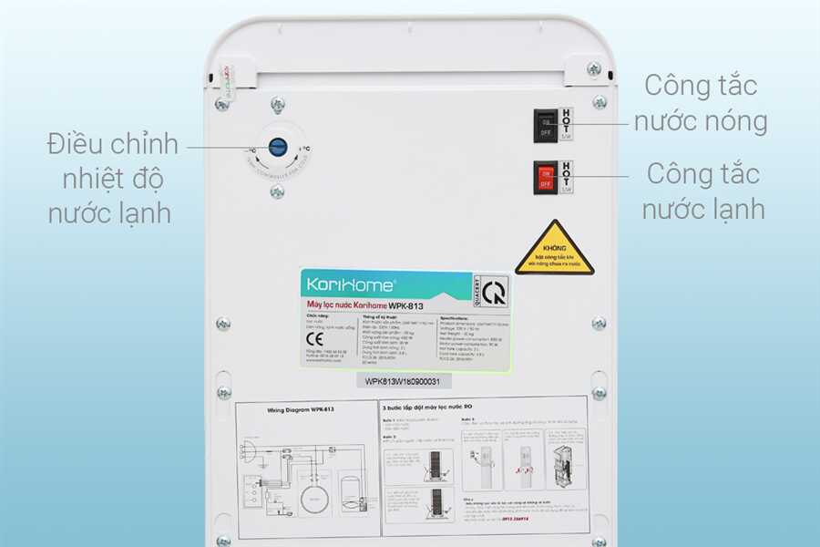 Máy lọc nước RO nóng lạnh Korihome WPK-813 6 lõi - Điều chỉnh độ lạnh tùy thích Máy lọc nước RO nóng lạnh Korihome WPK-813 6 lõi - Điều chỉnh độ lạnh tùy thích